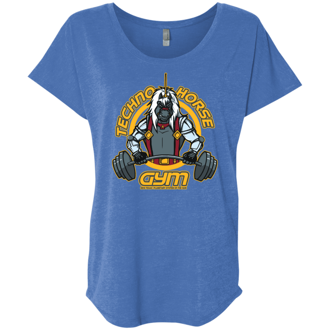 T-Shirts Vintage Royal / X-Small Techno Horse Gym Triblend Dolman Sleeve