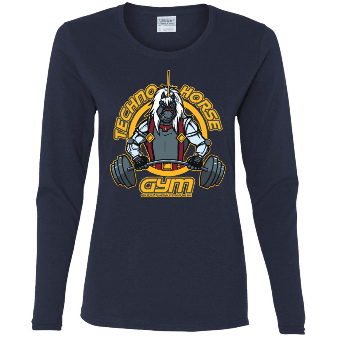 T-Shirts Navy / S Techno Horse Gym Women's Long Sleeve T-Shirt