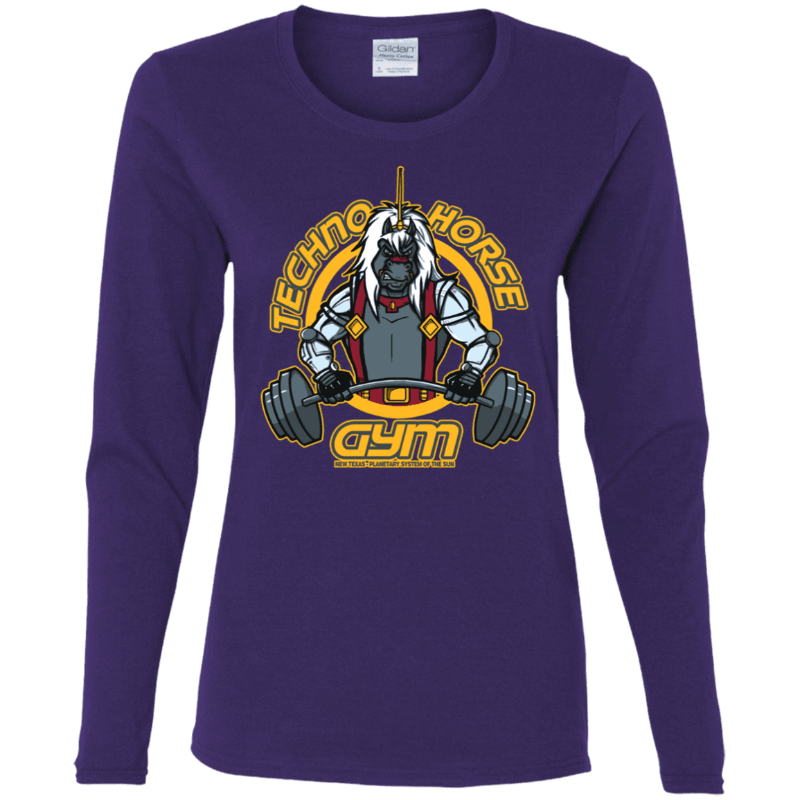 T-Shirts Purple / S Techno Horse Gym Women's Long Sleeve T-Shirt