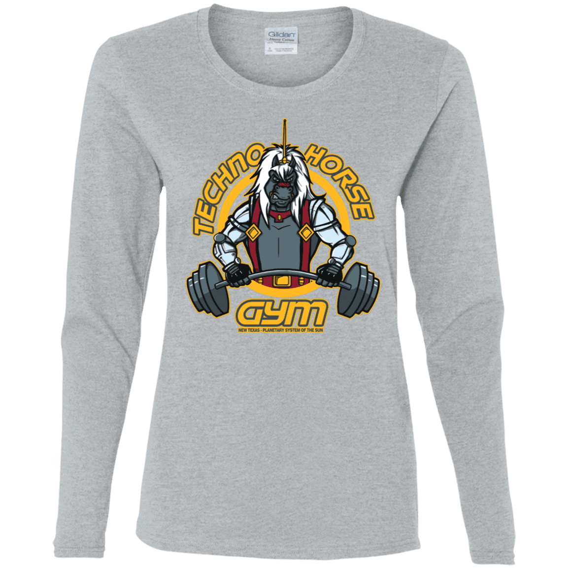 T-Shirts Sport Grey / S Techno Horse Gym Women's Long Sleeve T-Shirt