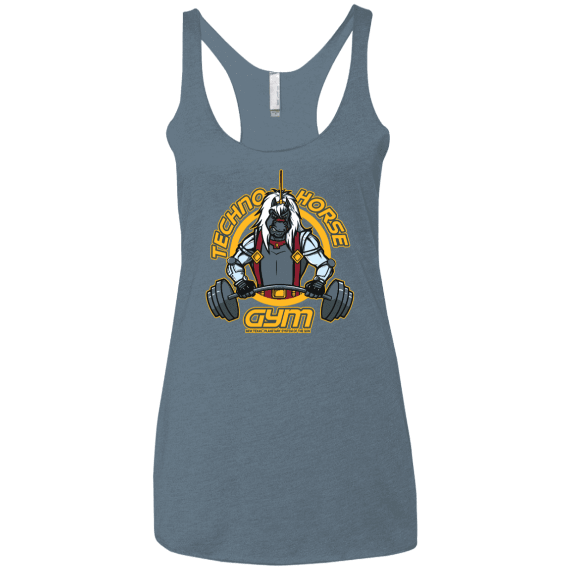 T-Shirts Indigo / X-Small Techno Horse Gym Women's Triblend Racerback Tank