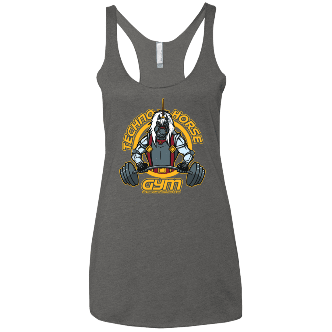 T-Shirts Premium Heather / X-Small Techno Horse Gym Women's Triblend Racerback Tank