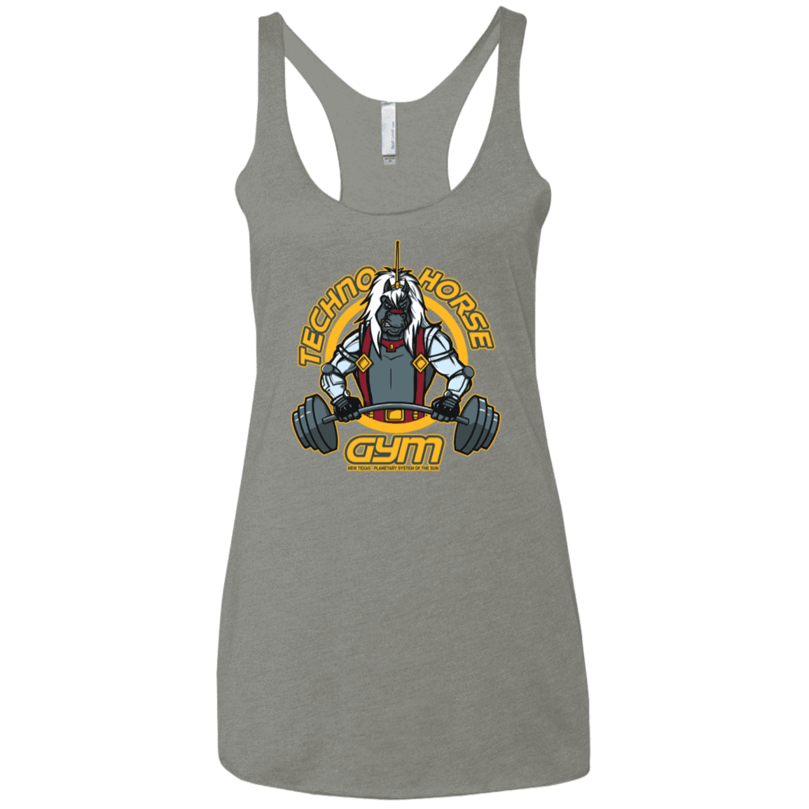 T-Shirts Venetian Grey / X-Small Techno Horse Gym Women's Triblend Racerback Tank