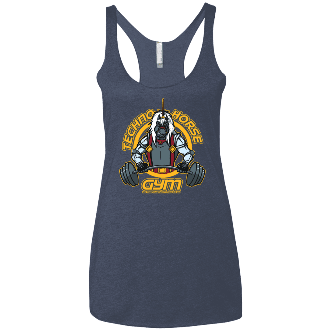 T-Shirts Vintage Navy / X-Small Techno Horse Gym Women's Triblend Racerback Tank