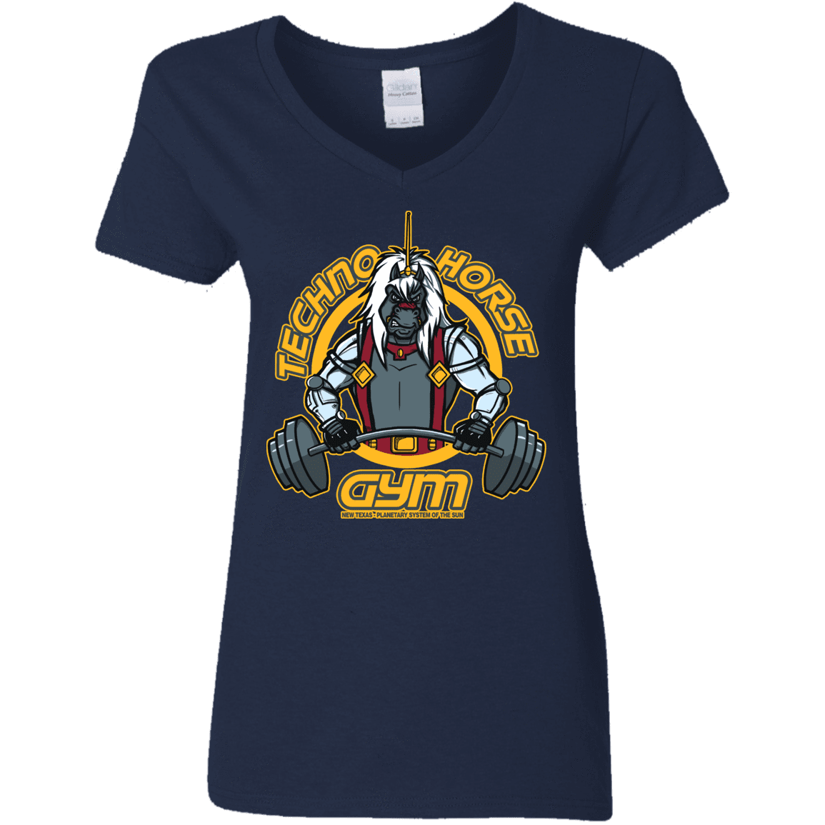 T-Shirts Navy / S Techno Horse Gym Women's V-Neck T-Shirt