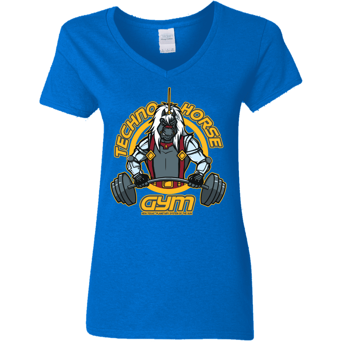 T-Shirts Royal / S Techno Horse Gym Women's V-Neck T-Shirt