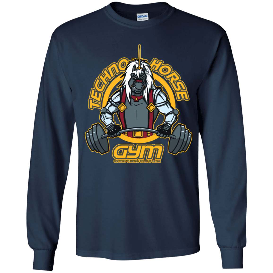 T-Shirts Navy / YS Techno Horse Gym Youth Long Sleeve T-Shirt