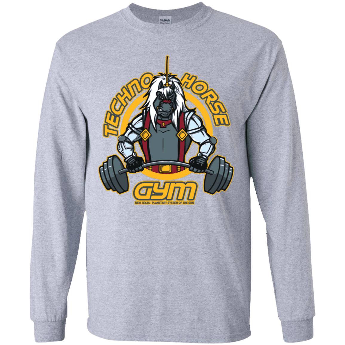 T-Shirts Sport Grey / YS Techno Horse Gym Youth Long Sleeve T-Shirt