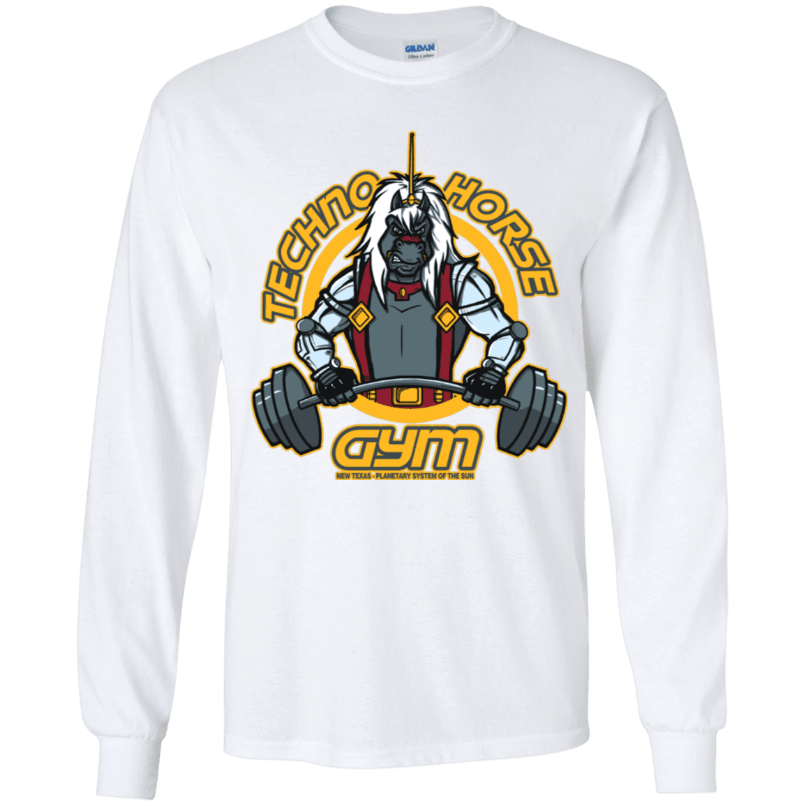 T-Shirts White / YS Techno Horse Gym Youth Long Sleeve T-Shirt