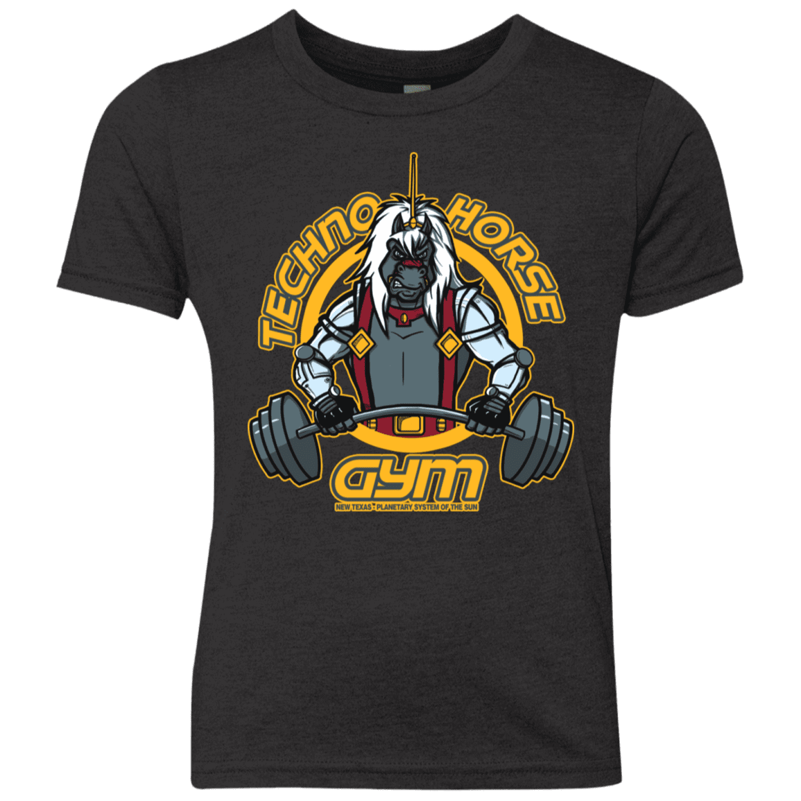 T-Shirts Vintage Black / YXS Techno Horse Gym Youth Triblend T-Shirt