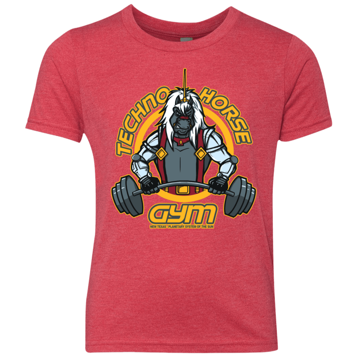 T-Shirts Vintage Red / YXS Techno Horse Gym Youth Triblend T-Shirt