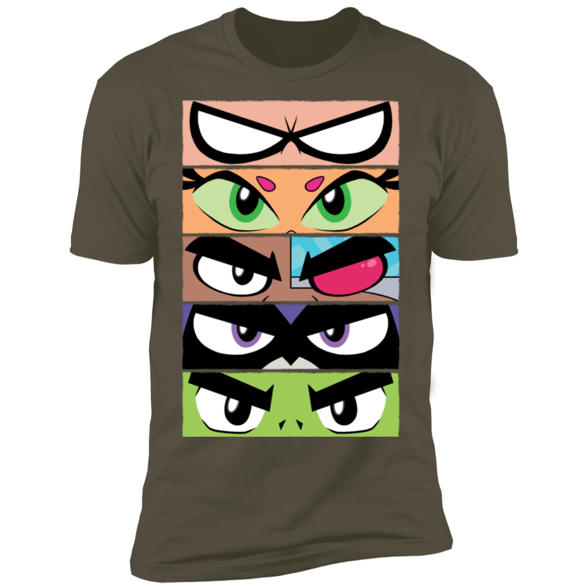 T-Shirts Military Green / S Teen Titans GO Eyes Men's Premium T-Shirt
