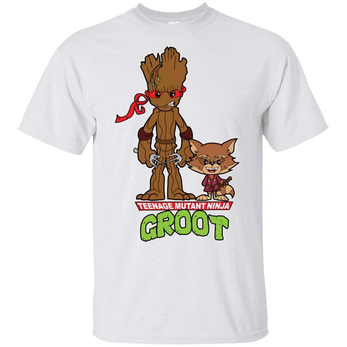 T-Shirts White / S Teenage Mutant Ninja Groot T-Shirt