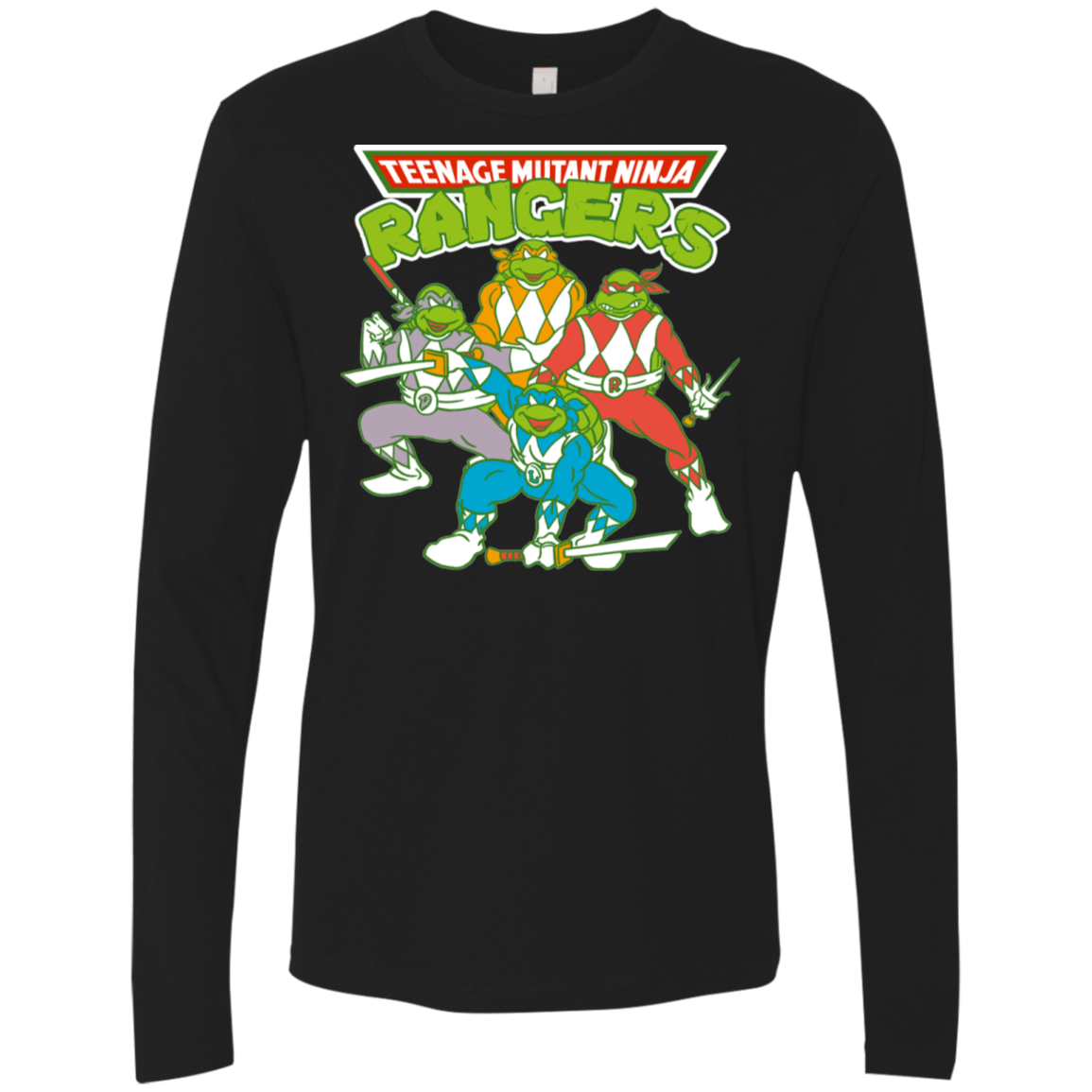 T-Shirts Black / S Teenage Mutant Ninja Rangers Men's Premium Long Sleeve