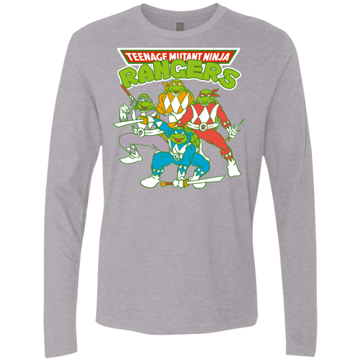 T-Shirts Heather Grey / S Teenage Mutant Ninja Rangers Men's Premium Long Sleeve