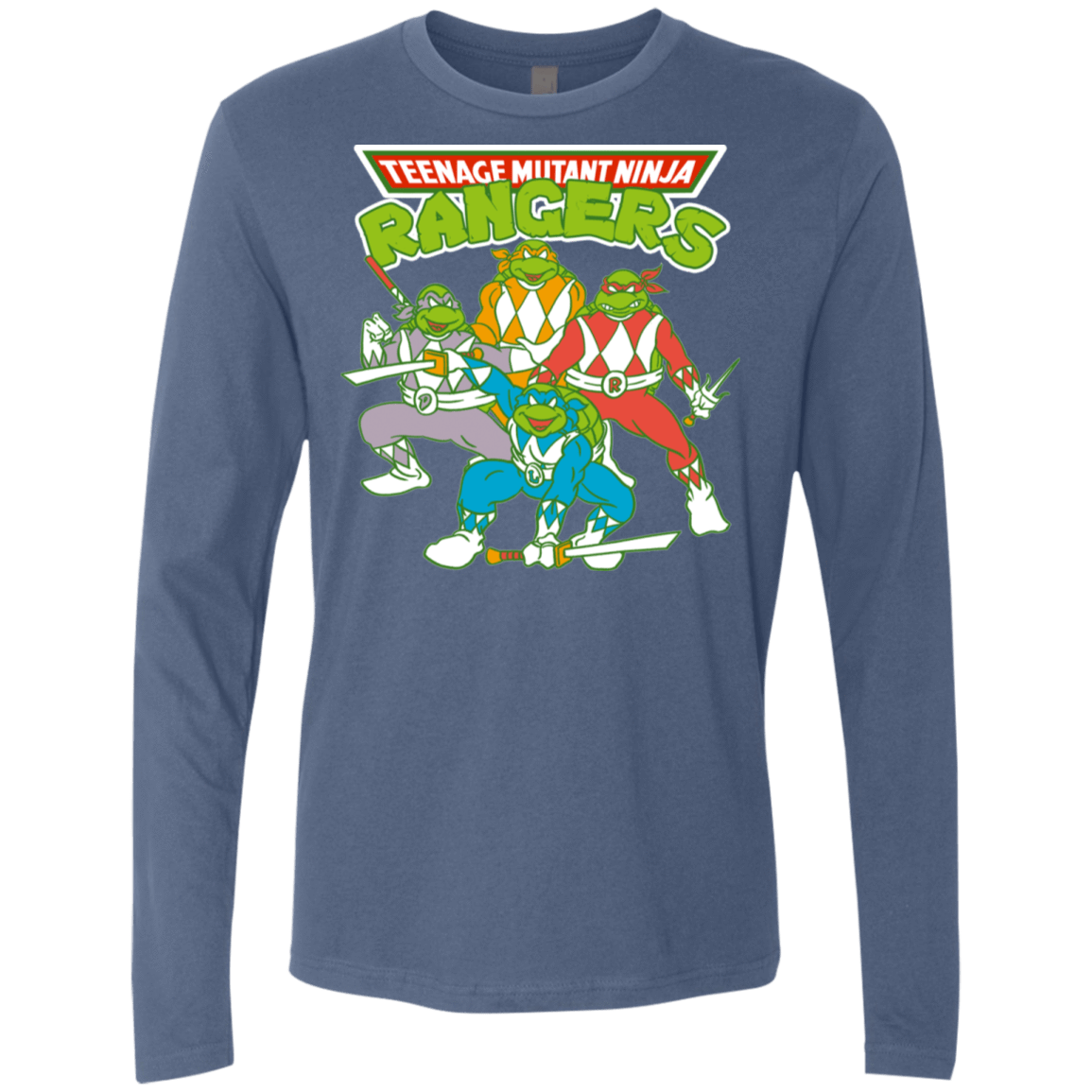 T-Shirts Indigo / S Teenage Mutant Ninja Rangers Men's Premium Long Sleeve