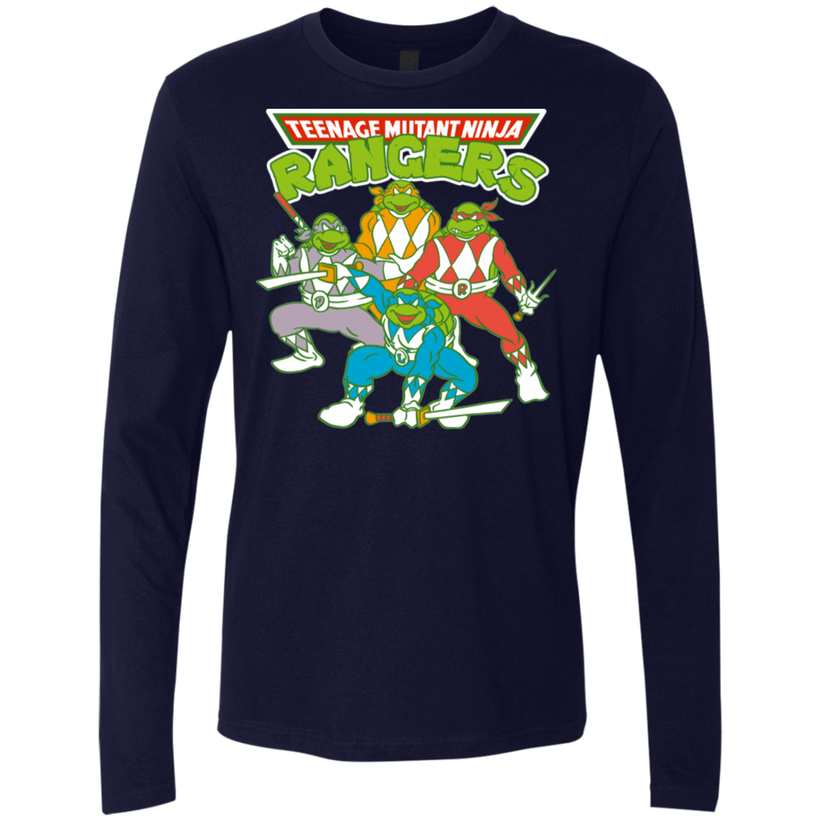 T-Shirts Midnight Navy / S Teenage Mutant Ninja Rangers Men's Premium Long Sleeve