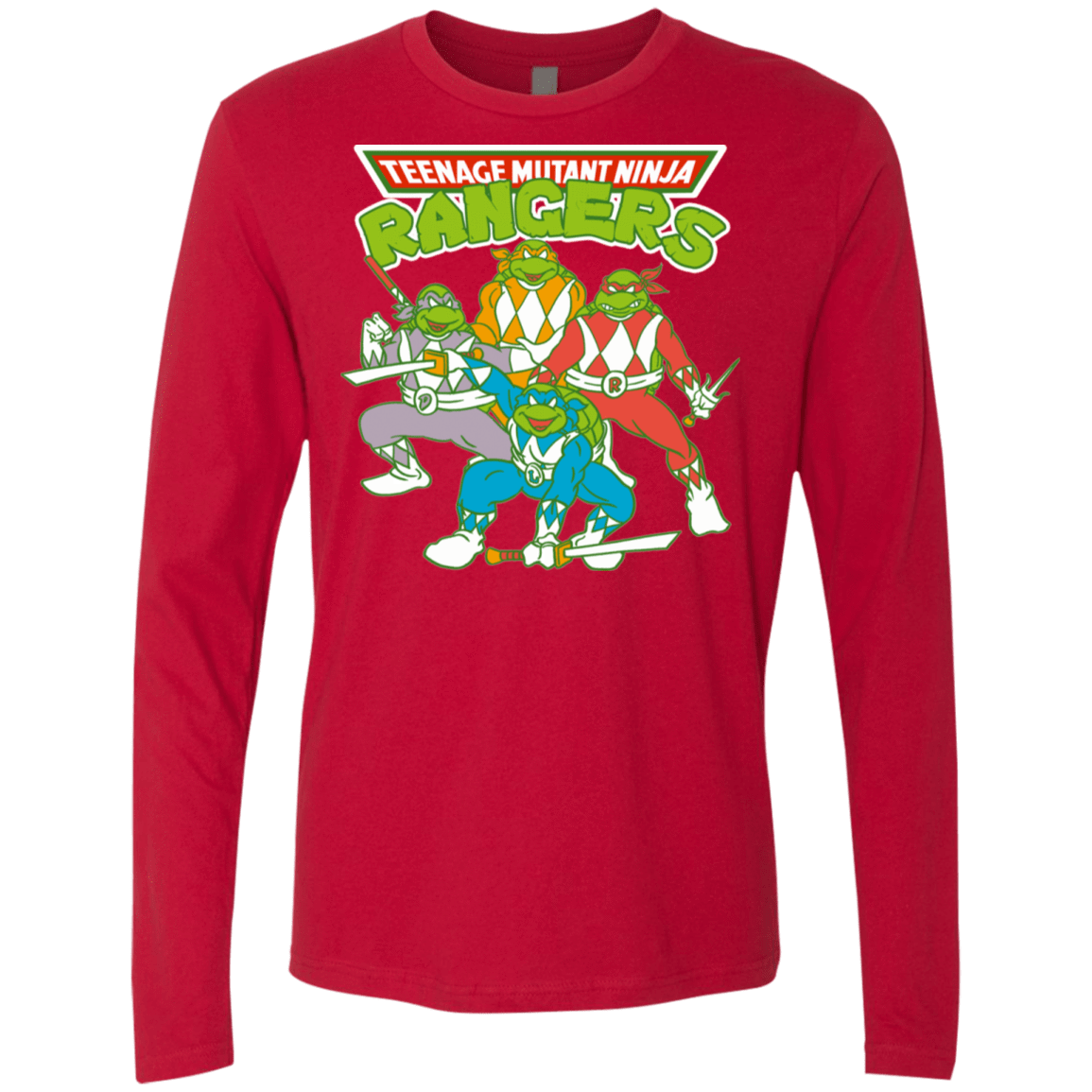 T-Shirts Red / S Teenage Mutant Ninja Rangers Men's Premium Long Sleeve