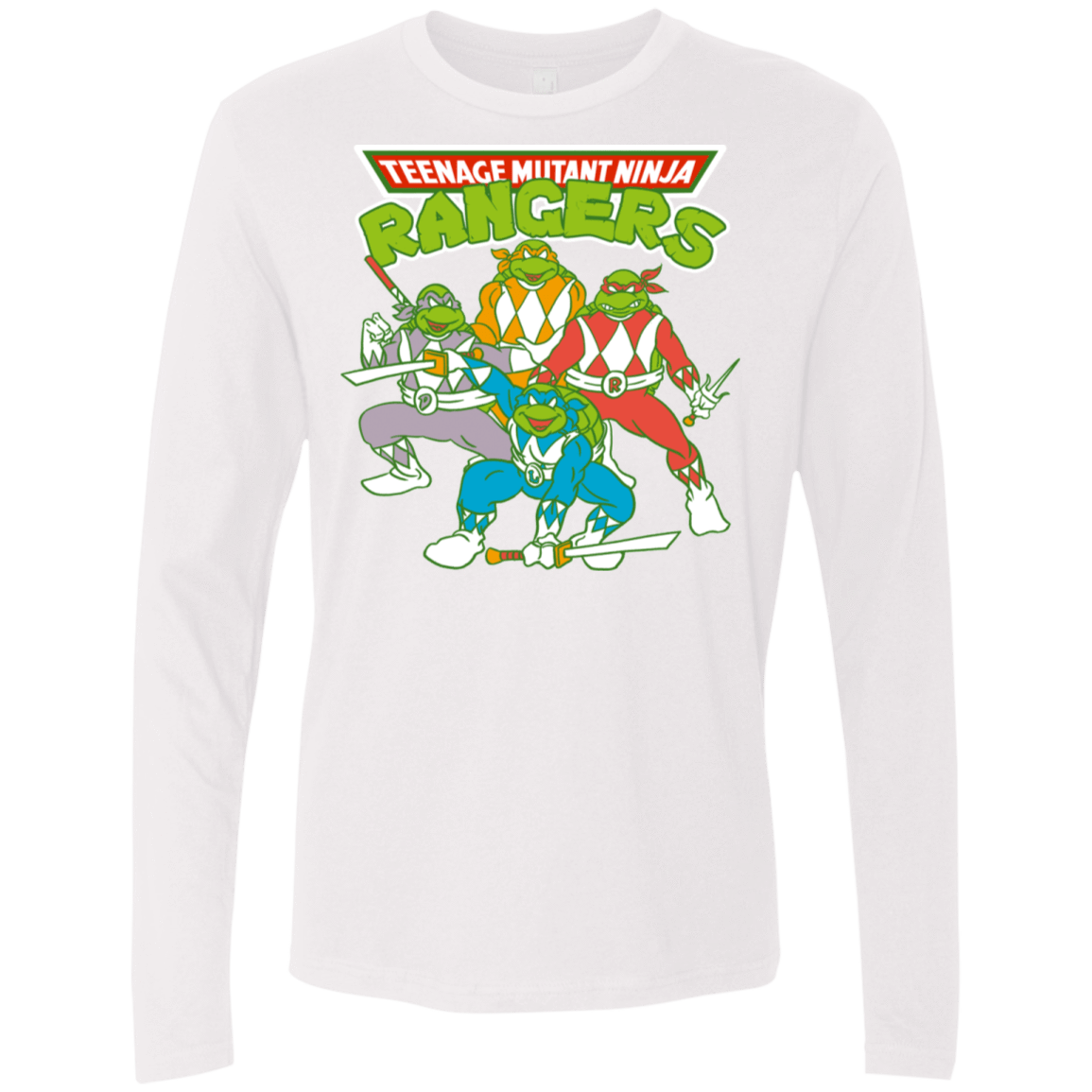 T-Shirts White / S Teenage Mutant Ninja Rangers Men's Premium Long Sleeve