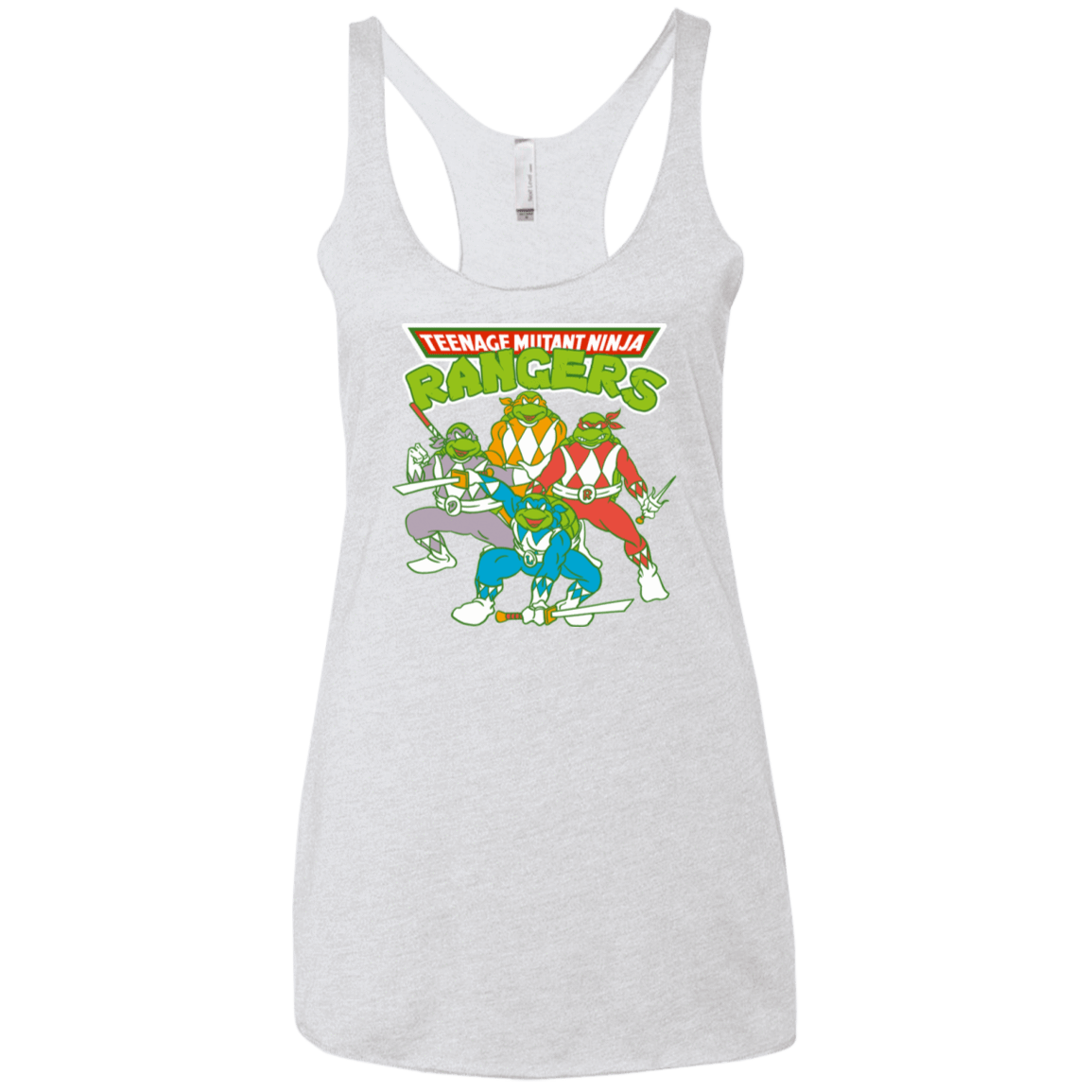 T-Shirts Heather White / X-Small Teenage Mutant Ninja Rangers Women's Triblend Racerback Tank