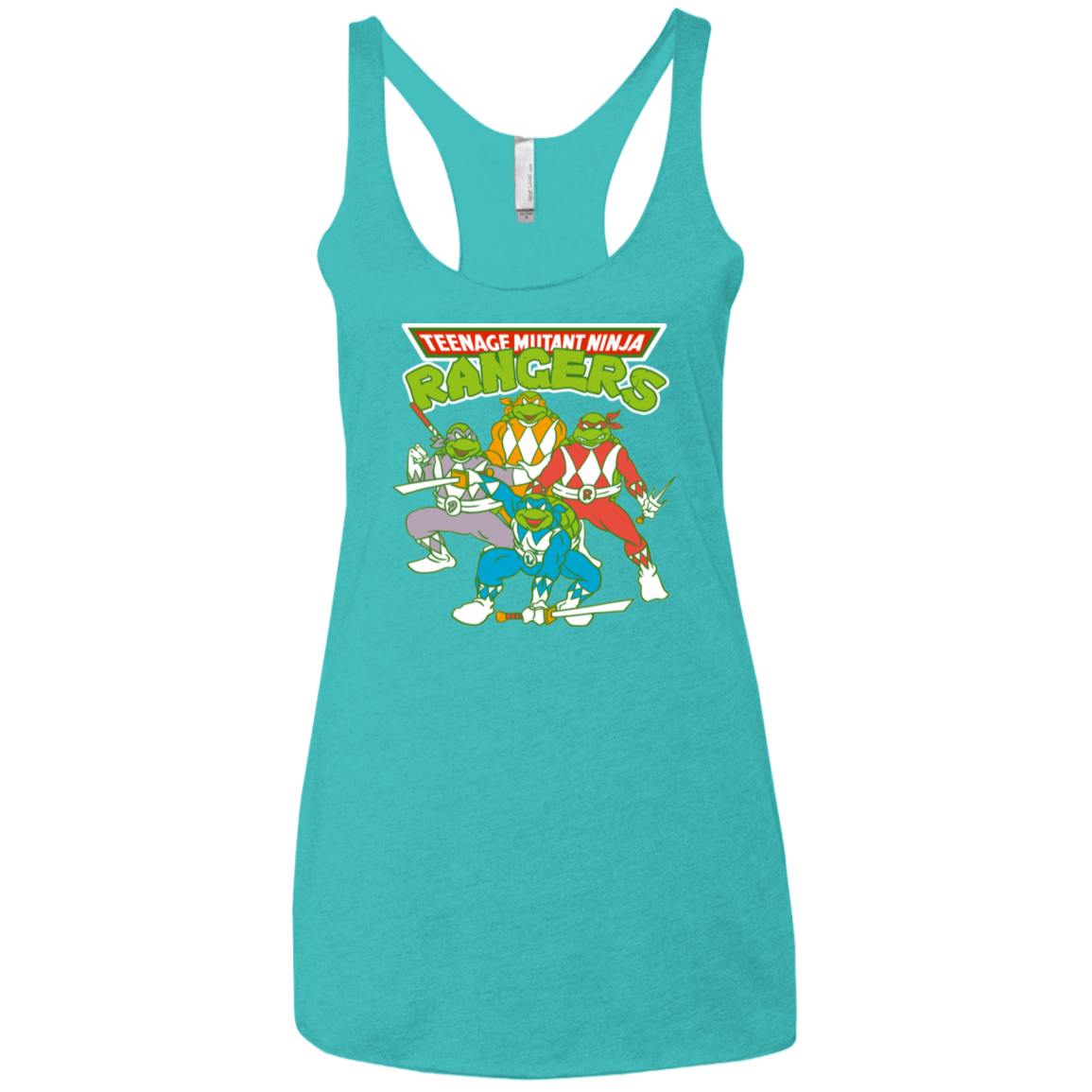 T-Shirts Tahiti Blue / X-Small Teenage Mutant Ninja Rangers Women's Triblend Racerback Tank