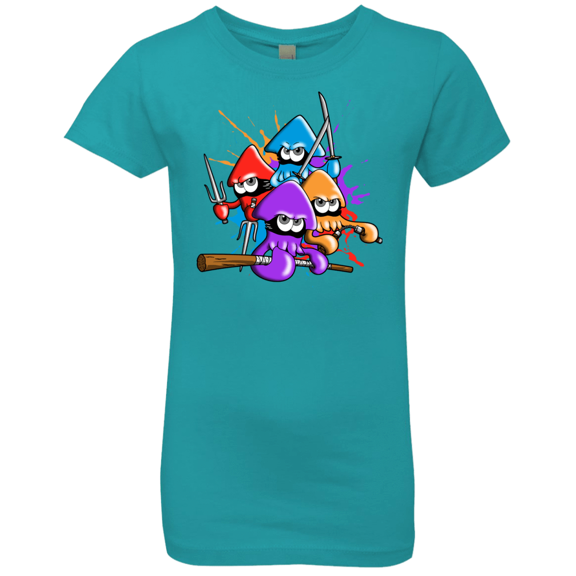T-Shirts Tahiti Blue / YXS Teenage Mutant Ninja Squids Girls Premium T-Shirt