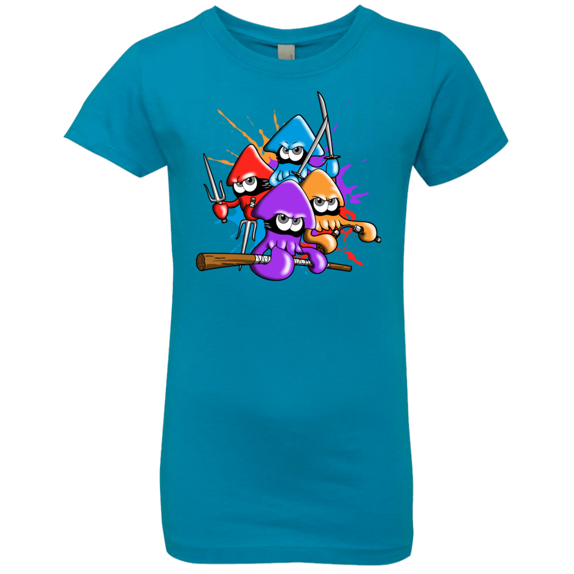 T-Shirts Turquoise / YXS Teenage Mutant Ninja Squids Girls Premium T-Shirt