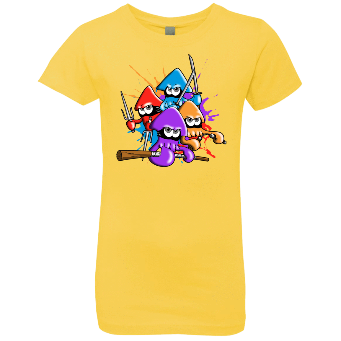 T-Shirts Vibrant Yellow / YXS Teenage Mutant Ninja Squids Girls Premium T-Shirt