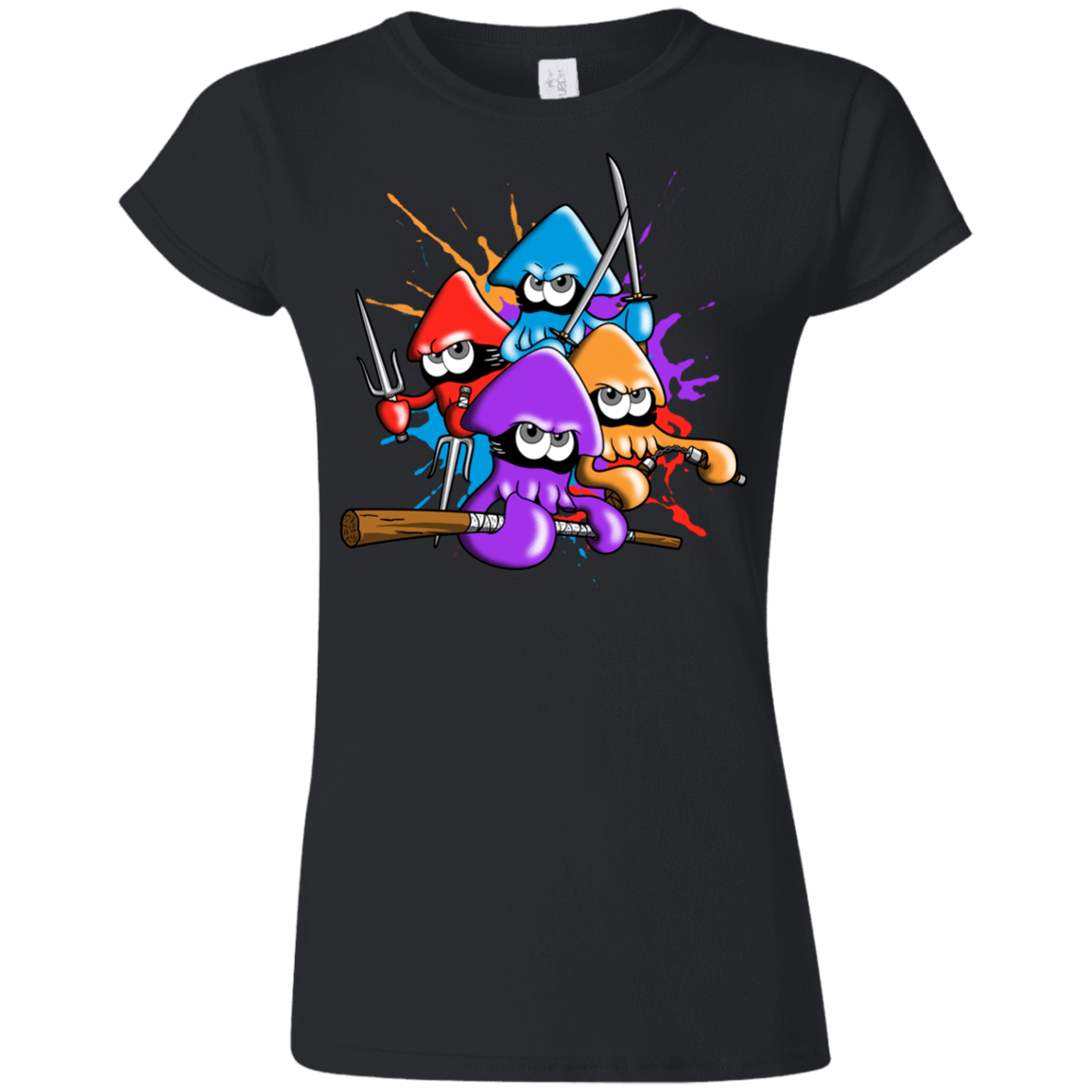 T-Shirts Black / S Teenage Mutant Ninja Squids Junior Slimmer-Fit T-Shirt