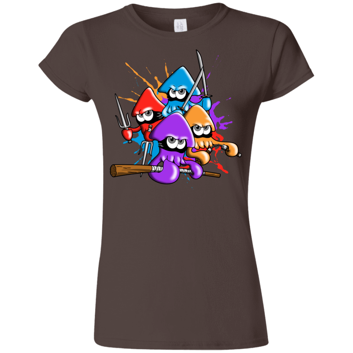 T-Shirts Dark Chocolate / S Teenage Mutant Ninja Squids Junior Slimmer-Fit T-Shirt
