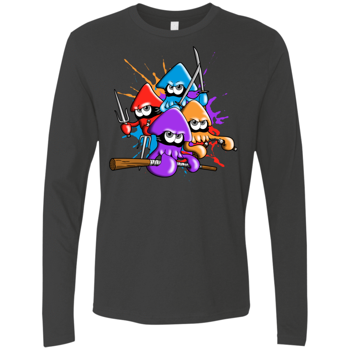 T-Shirts Heavy Metal / S Teenage Mutant Ninja Squids Men's Premium Long Sleeve