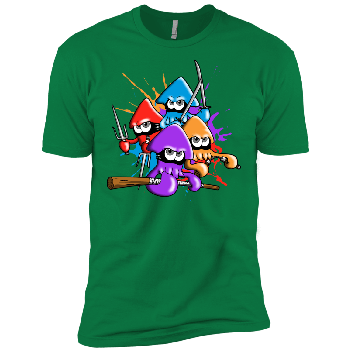 T-Shirts Kelly Green / X-Small Teenage Mutant Ninja Squids Men's Premium T-Shirt