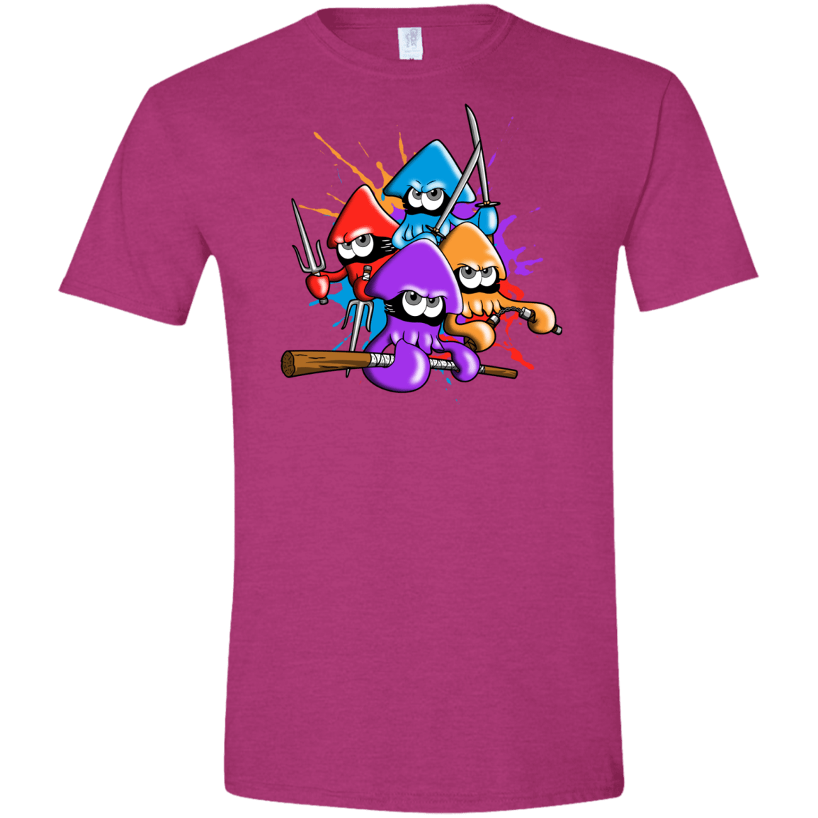 T-Shirts Antique Heliconia / S Teenage Mutant Ninja Squids Men's Semi-Fitted Softstyle