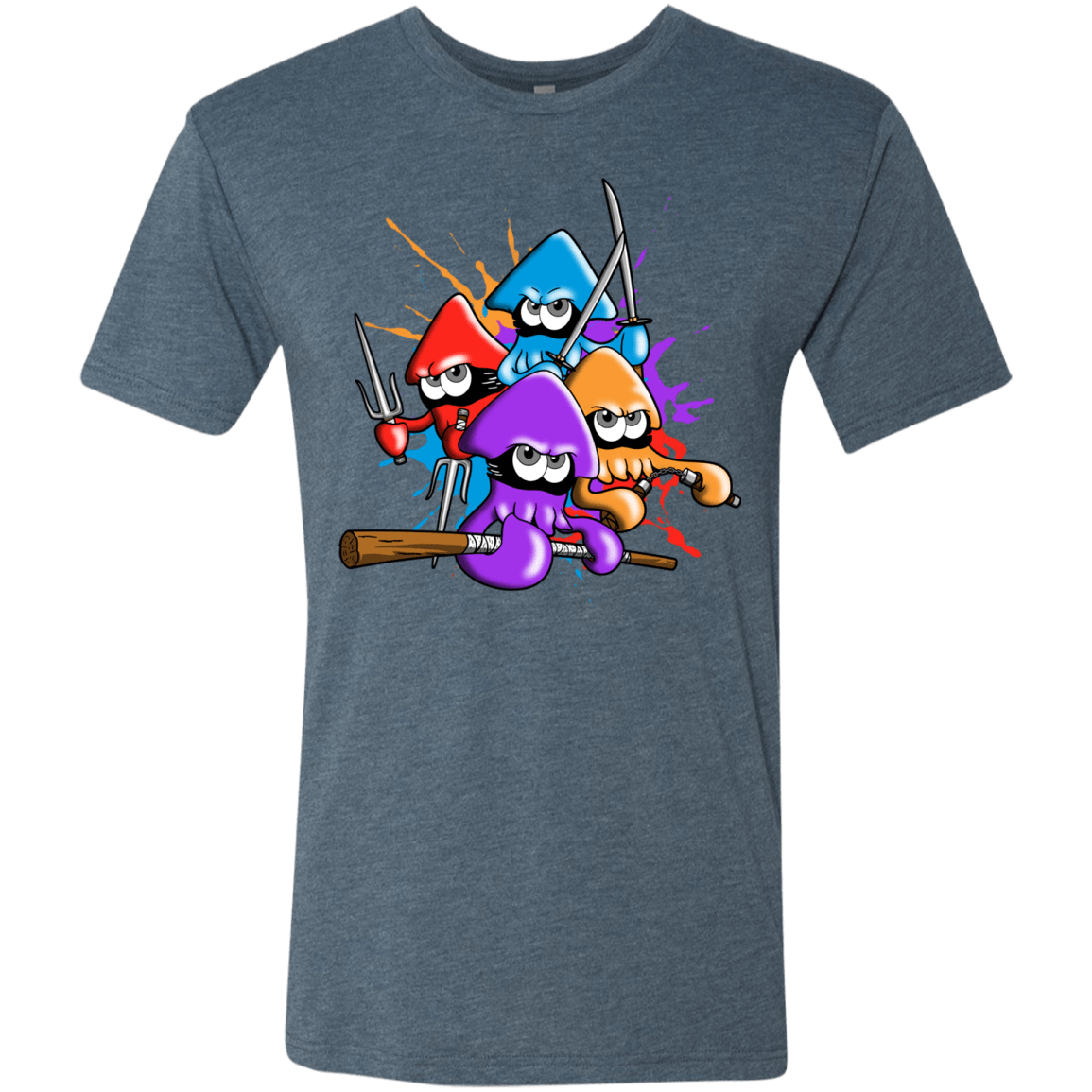T-Shirts Indigo / S Teenage Mutant Ninja Squids Men's Triblend T-Shirt