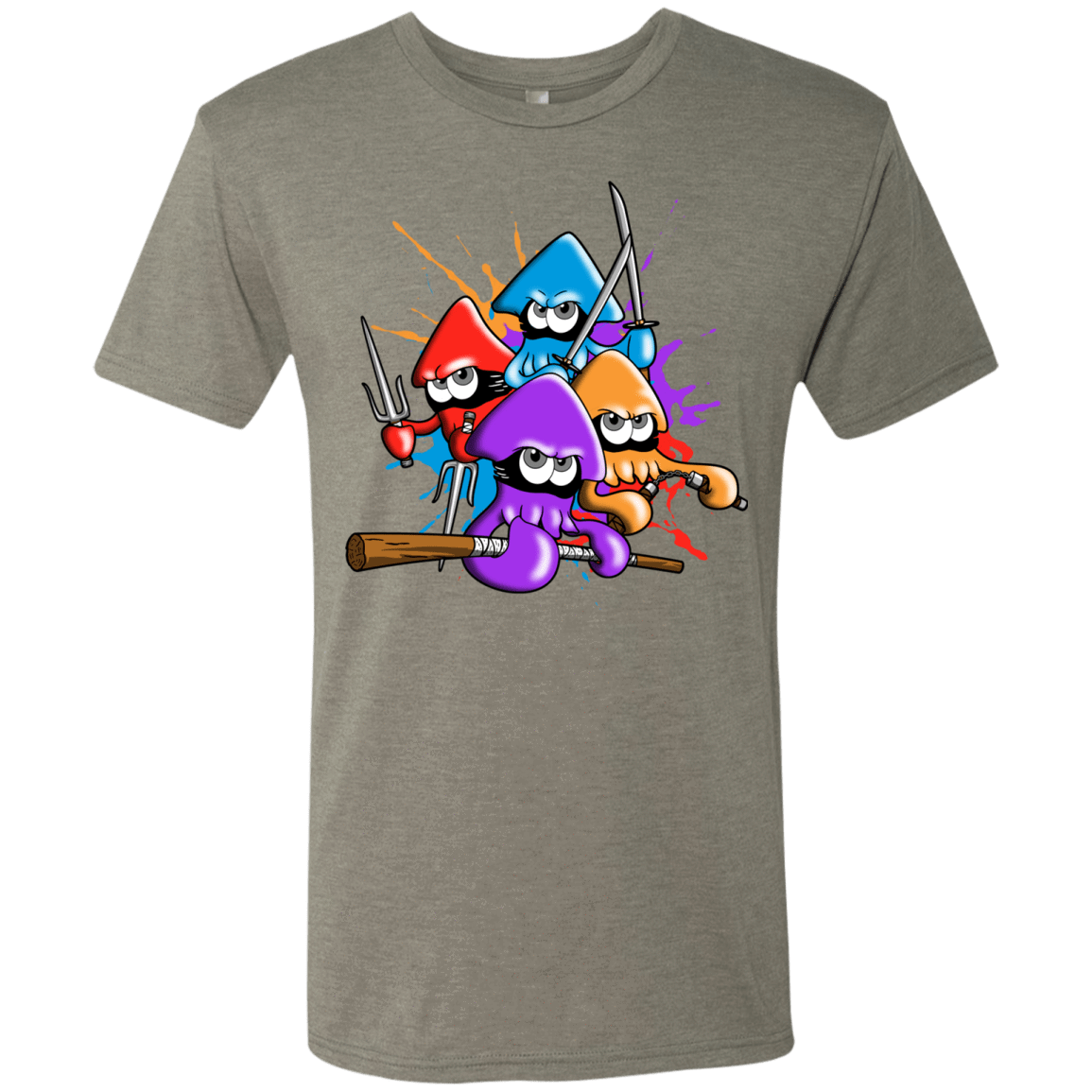 T-Shirts Venetian Grey / S Teenage Mutant Ninja Squids Men's Triblend T-Shirt