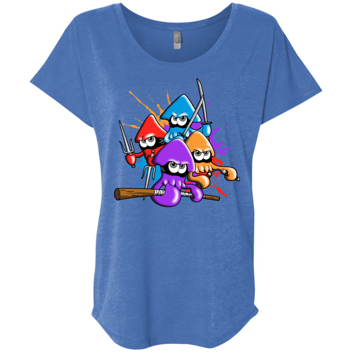 T-Shirts Vintage Royal / X-Small Teenage Mutant Ninja Squids Triblend Dolman Sleeve