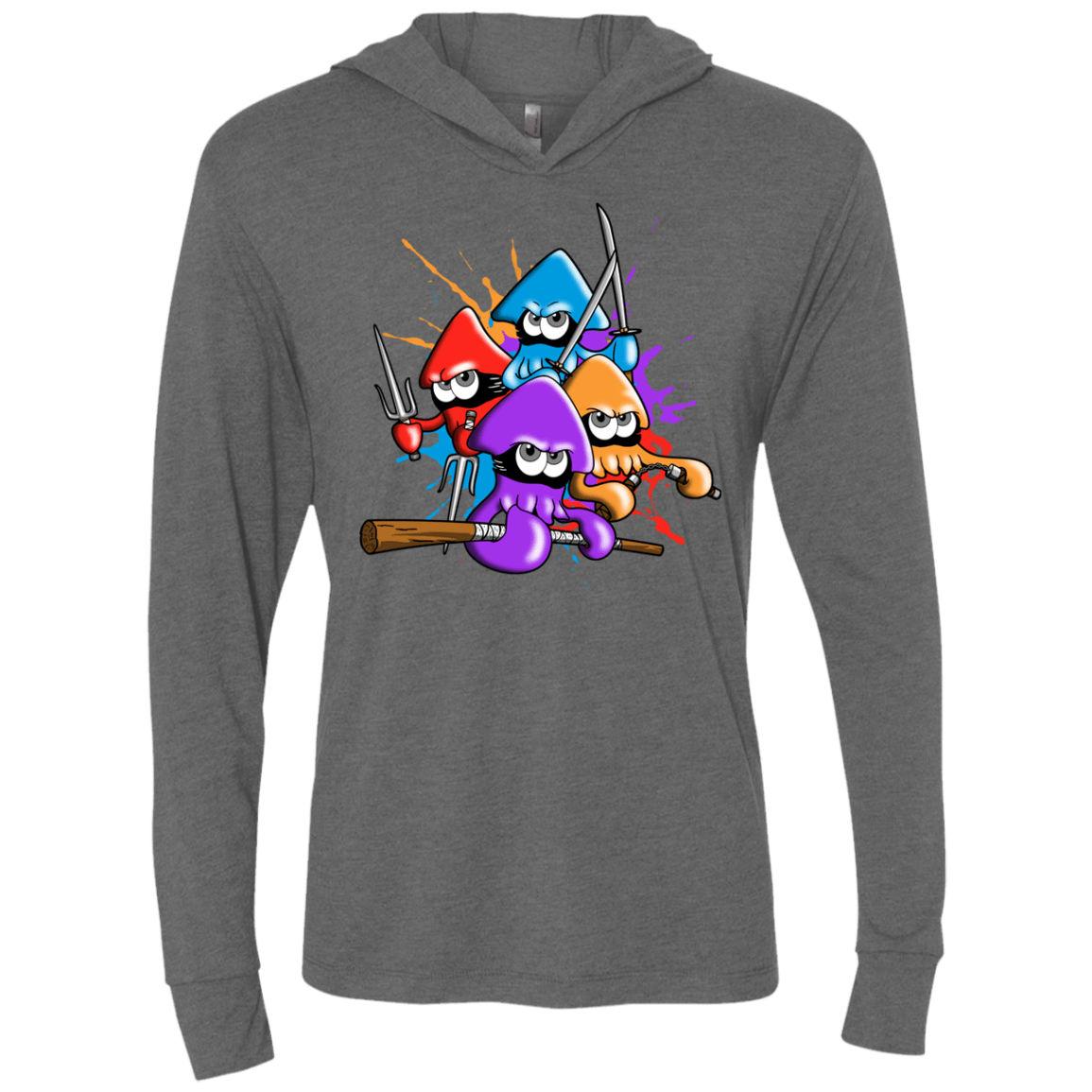 T-Shirts Premium Heather / X-Small Teenage Mutant Ninja Squids Triblend Long Sleeve Hoodie Tee