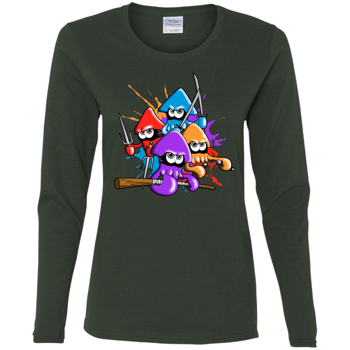 T-Shirts Forest / S Teenage Mutant Ninja Squids Women's Long Sleeve T-Shirt