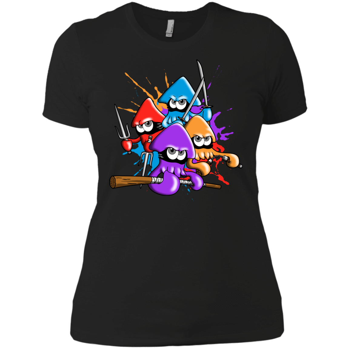T-Shirts Black / X-Small Teenage Mutant Ninja Squids Women's Premium T-Shirt