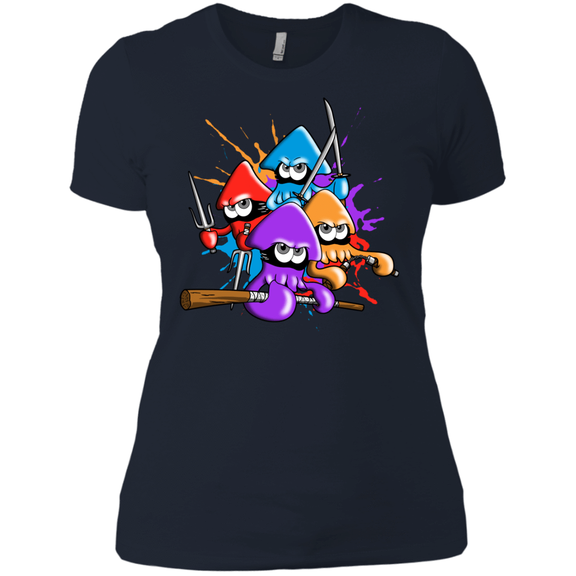 T-Shirts Midnight Navy / X-Small Teenage Mutant Ninja Squids Women's Premium T-Shirt
