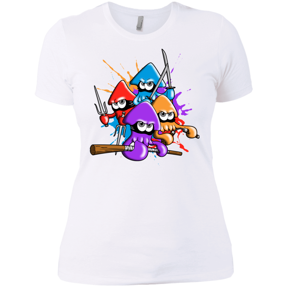 T-Shirts White / X-Small Teenage Mutant Ninja Squids Women's Premium T-Shirt