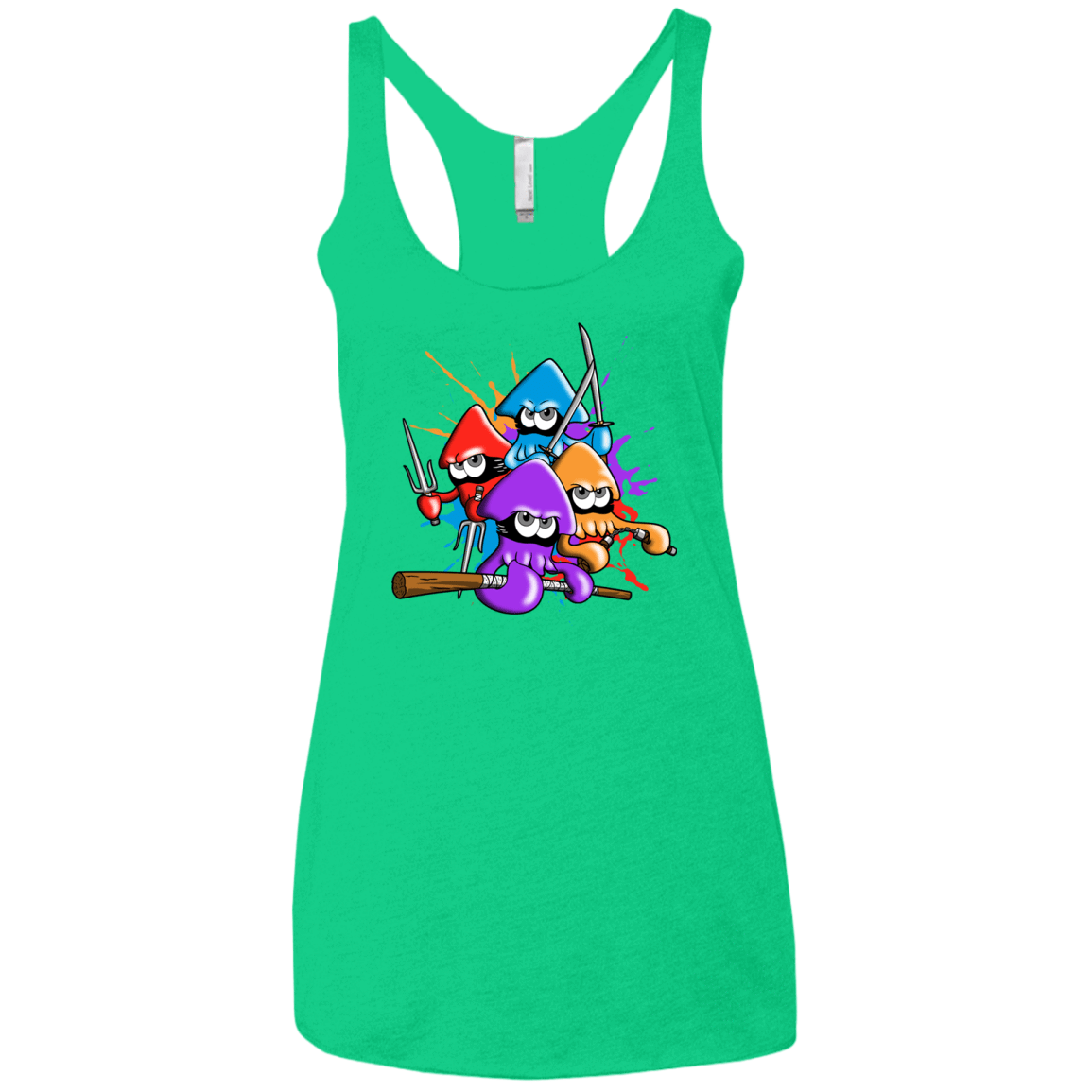 T-Shirts Envy / X-Small Teenage Mutant Ninja Squids Women's Triblend Racerback Tank