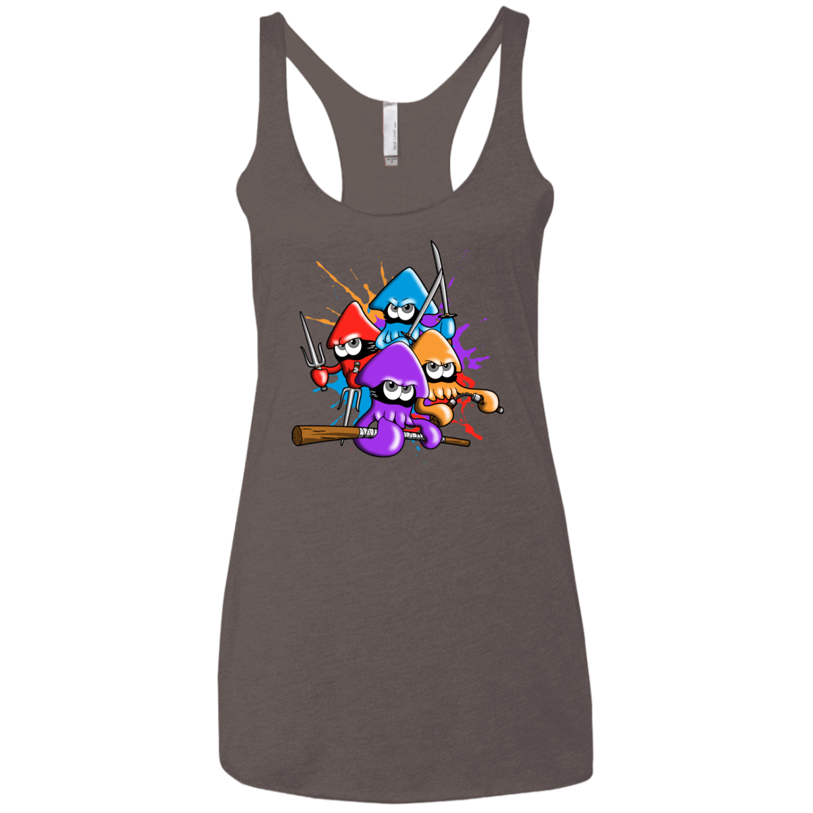 T-Shirts Macchiato / X-Small Teenage Mutant Ninja Squids Women's Triblend Racerback Tank