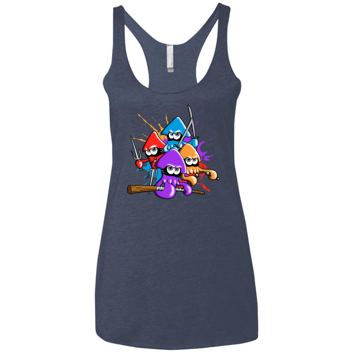 T-Shirts Vintage Navy / X-Small Teenage Mutant Ninja Squids Women's Triblend Racerback Tank
