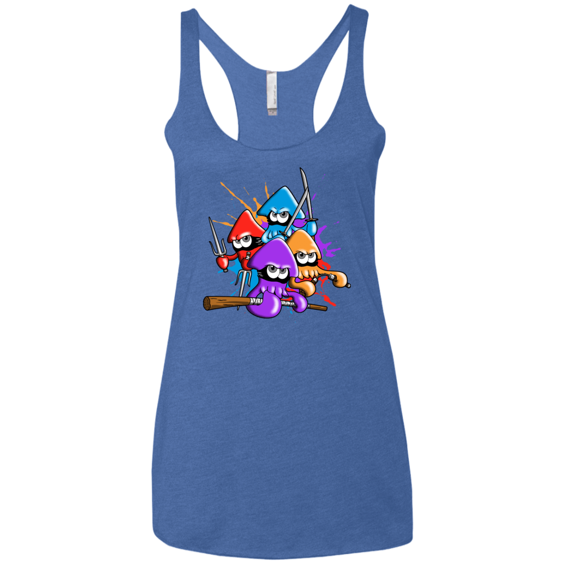 T-Shirts Vintage Royal / X-Small Teenage Mutant Ninja Squids Women's Triblend Racerback Tank