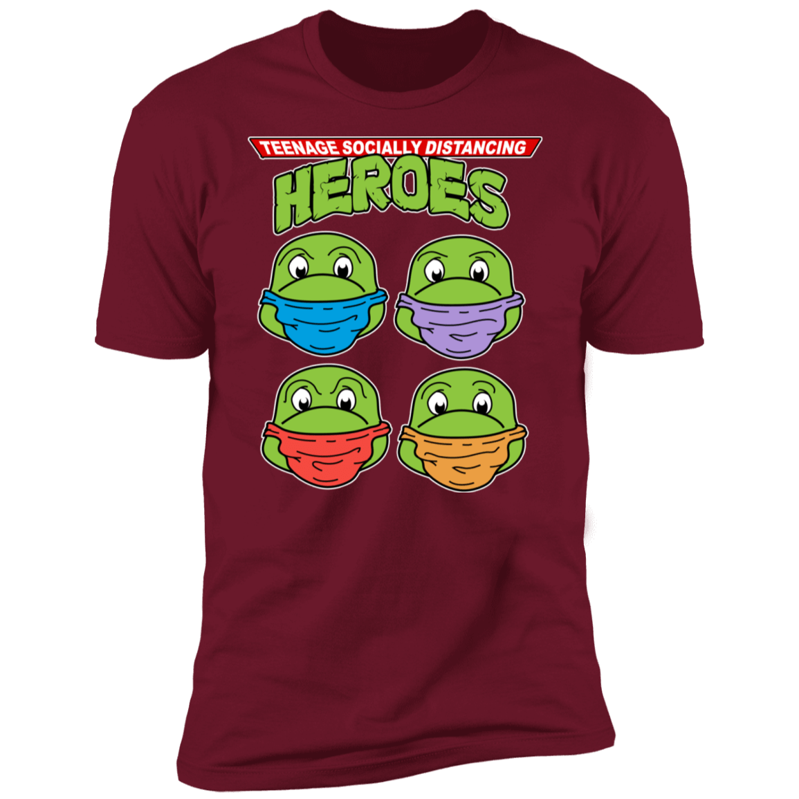 T-Shirts Cardinal / S Teenage Socially Distancing Heroes Men's Premium T-Shirt