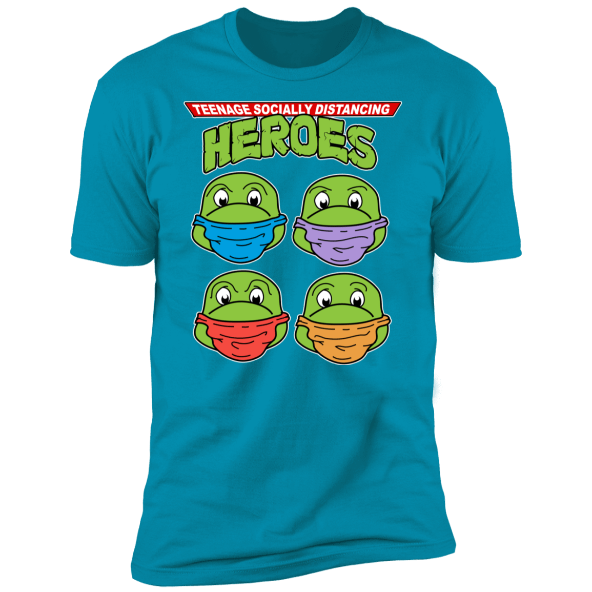 T-Shirts Turquoise / S Teenage Socially Distancing Heroes Men's Premium T-Shirt
