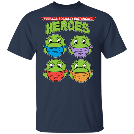 T-Shirts Navy / S Teenage Socially Distancing Heroes T-Shirt