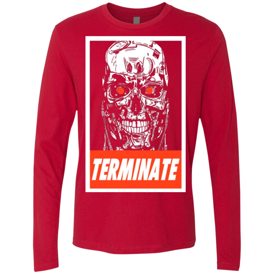 T-Shirts Red / Small Terminate Men's Premium Long Sleeve
