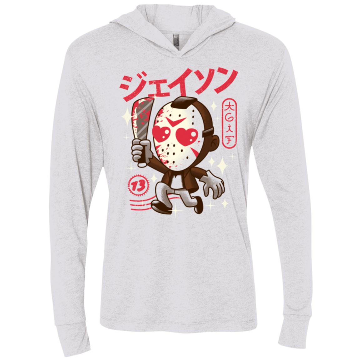 T-Shirts Heather White / X-Small TGIF Kawaii Triblend Long Sleeve Hoodie Tee